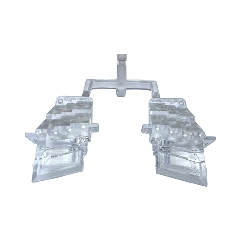 Molde de componentes ópticos de paredes gruesas para sistemas de luces traseras